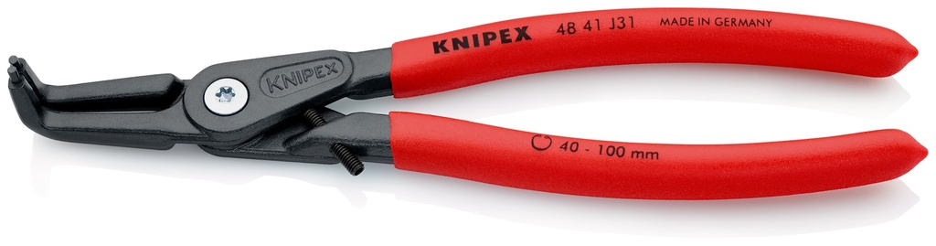 KNIPEX 48 41 J31 ALICATE DE PRECISIÓN PARA ARANDELAS PARA ARANDELAS INTERIORES EN TALADROS MANGOS PLASTICOS POR INMERSIÓN ANTIDESLIZANTES GRIS ATRAMENTADO 210 MM