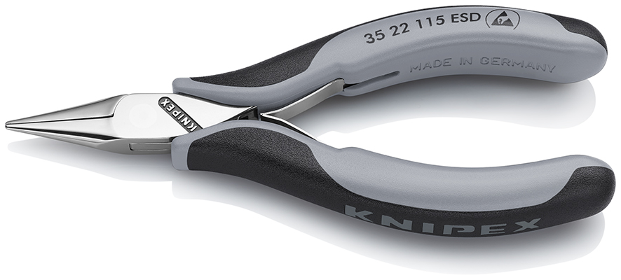 KNIPEX 35 22 115 ESDSB ALICATE DE MONTAJE PARA ELECTRÓNICA ESD CON ARTICULACIÓN MACHIHEMBRADA CON MANGOS MULTICOMPONENTES 115 MM