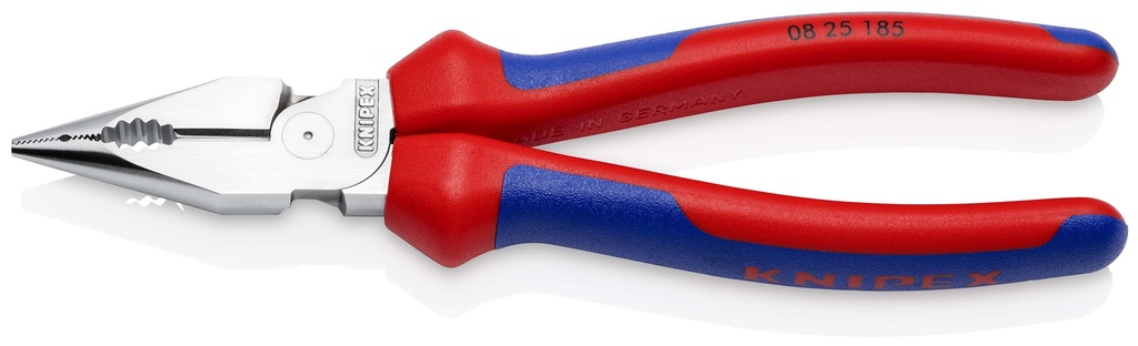 KNIPEX 08 25 185 SB ALICATE UNIVERSAL EN PUNTA CON MANGOS MULTICOMPONENTES CROMADO 185 MM