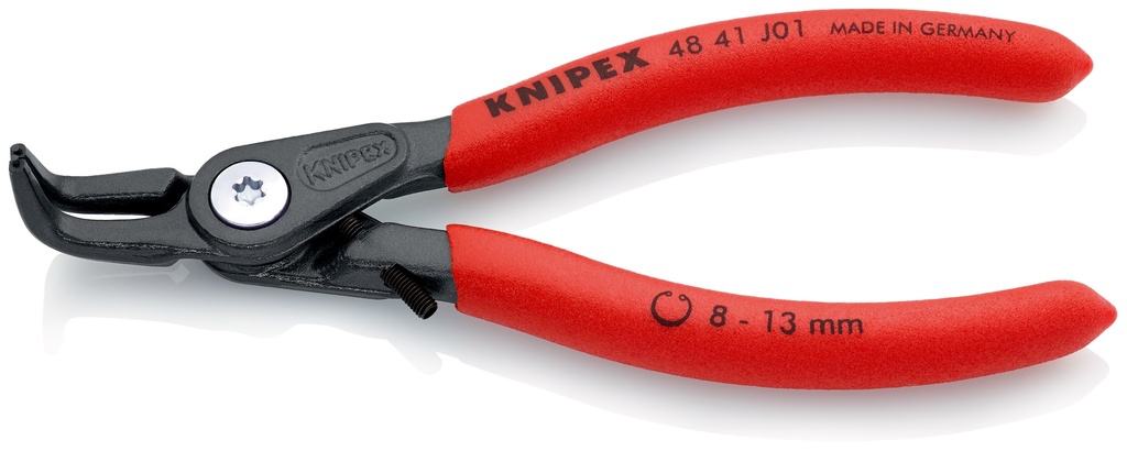 KNIPEX 48 41 J01 ALICATE DE PRECISIÓN PARA ARANDELAS PARA ARANDELAS INTERIORES EN TALADROS MANGOS PLASTICOS POR INMERSIÓN ANTIDESLIZANTES GRIS ATRAMENTADO 130 MM