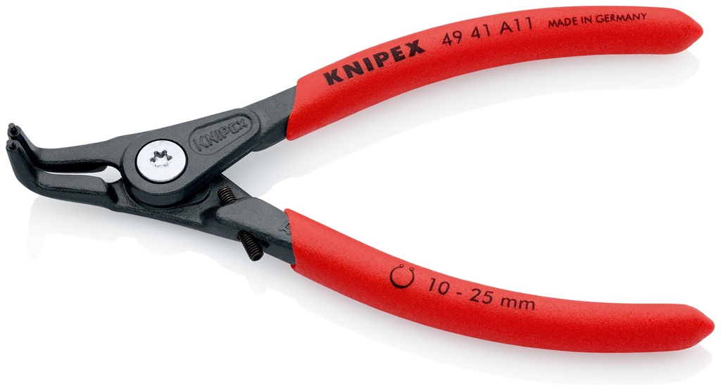 KNIPEX 49 41 A11 ALICATE DE PRECISIÓN PARA ARANDELAS PARA ARANDELAS EXTERIORES DE EJES MANGOS PLASTICOS POR INMERSIÓN ANTIDESLIZANTES GRIS ATRAMENTADO 130 MM