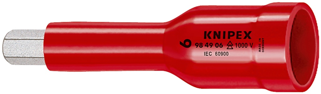KNIPEX 98 49 06 VASOS HEXAGONALES, PARA TORNILLOS CON HEXÁGONO INTERIOR CON CUADRADILLO 1/2" 75 MM