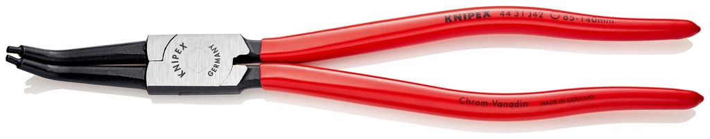 KNIPEX 44 31 J42 ALICATE PARA ARANDELAS PARA ARANDELAS INTERIORES EN TALADROS EN ÁNGULO DE 45° RECUBIERTOS DE PLÁSTICO NEGRO ATRAMENTADO 310 MM