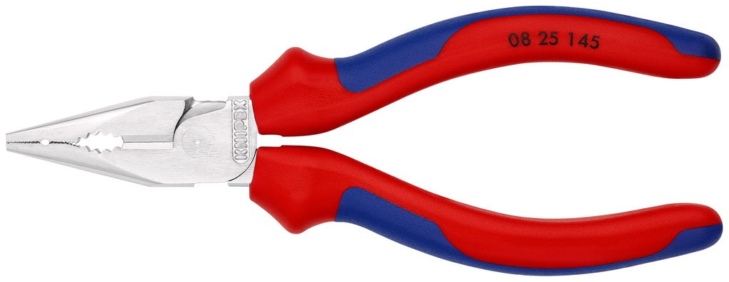 KNIPEX 08 25 145 SB ALICATE UNIVERSAL EN PUNTA CON MANGOS MULTICOMPONENTES CROMADO 145 MM