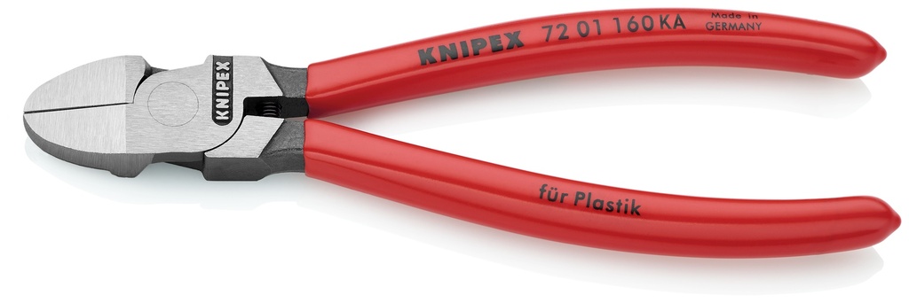KNIPEX 72 01 160 KA ALICATES DE CORTE DIAGONAL PARA PLÁSTICOS CABEZA REDONDA RECUBIERTOS DE PLÁSTICO 160 MM