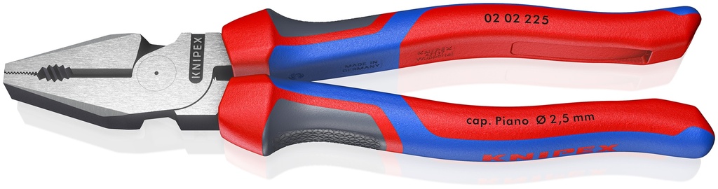 KNIPEX 02 02 225 ALICATE UNIVERSAL DE FUERZA CON MANGOS CONFORT NEGRO ATRAMENTADO 225 MM