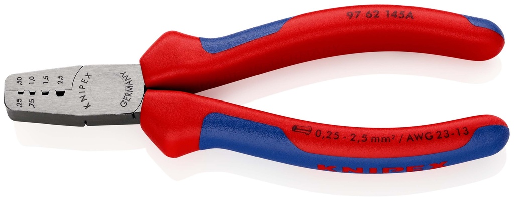 KNIPEX 97 62 145 A ALICATE PARA CRIMPAR PUNTERAS HUECAS CON MANGOS MULTICOMPONENTES 145 MM