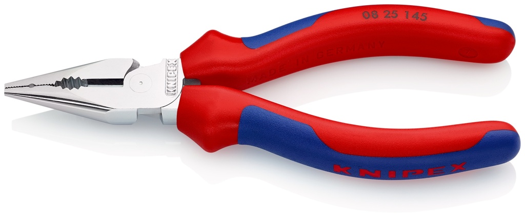 KNIPEX 08 25 145 ALICATE UNIVERSAL EN PUNTA CON MANGOS MULTICOMPONENTES CROMADO 145 MM