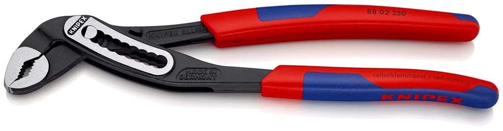 KNIPEX 88 02 250 SB ALLIGATOR® TENAZA DE AGARRE CON FUNDAS ESBELTAS EN DOS COMPONENTES NEGRO ATRAMENTADO 250 MM