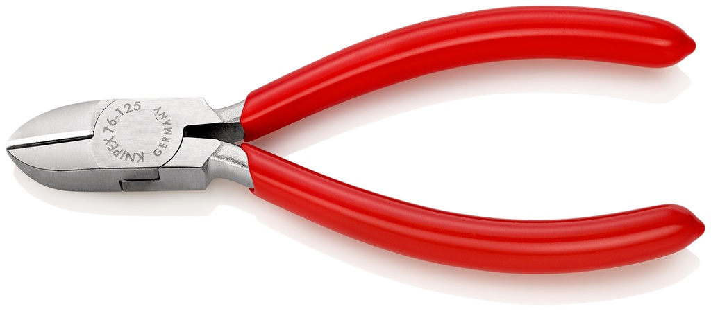 KNIPEX 76 03 125 ALICATE DE CORTE DIAGONAL PARA ELECTROMECÁNICA RECUBIERTOS DE PLÁSTICO CROMADO 125 MM