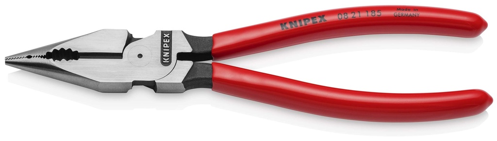 KNIPEX 08 21 185 ALICATE UNIVERSAL EN PUNTA RECUBIERTOS DE PLÁSTICO NEGRO ATRAMENTADO 185 MM