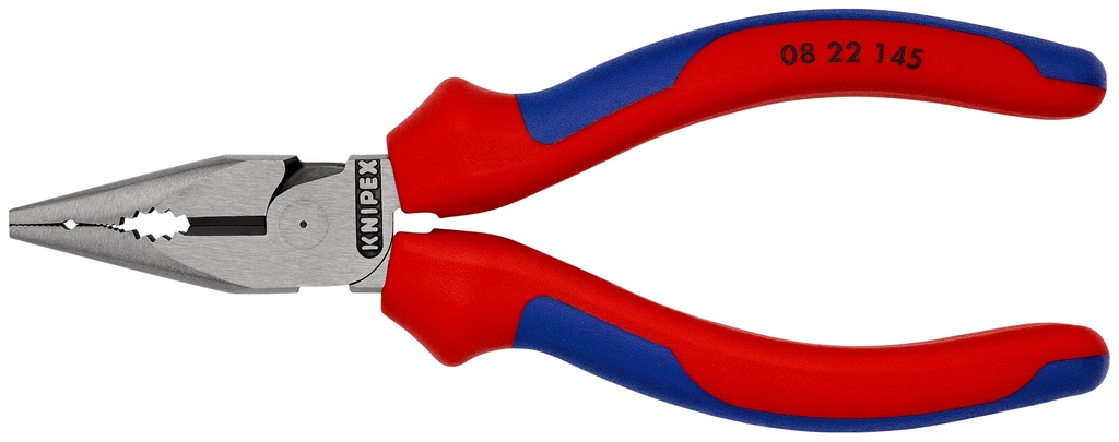 KNIPEX 08 22 145 SB ALICATE UNIVERSAL EN PUNTA CON MANGOS MULTICOMPONENTES NEGRO ATRAMENTADO 145 MM