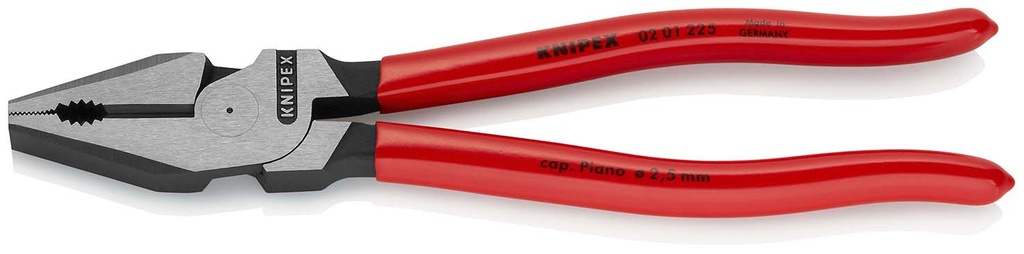 KNIPEX 02 01 225 SB ALICATE UNIVERSAL DE FUERZA RECUBIERTOS DE PLÁSTICO NEGRO ATRAMENTADO 225 MM