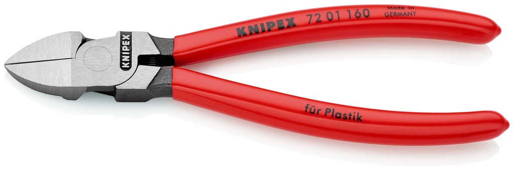 KNIPEX 72 01 160 ALICATES DE CORTE DIAGONAL PARA PLÁSTICOS RECUBIERTOS DE PLÁSTICO 160 MM