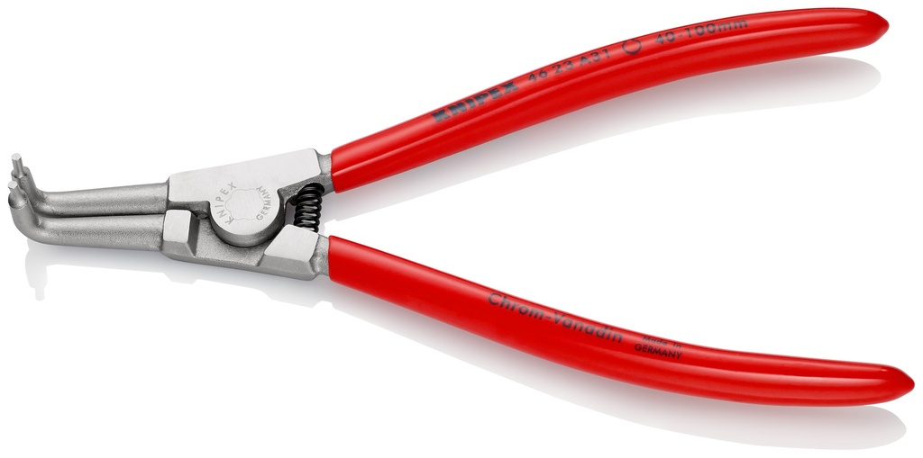 KNIPEX 46 23 A31 ALICATE PARA ARANDELAS PARA ARANDELAS EXTERIORES DE EJES RECUBIERTOS DE PLÁSTICO CROMADO 200 MM
