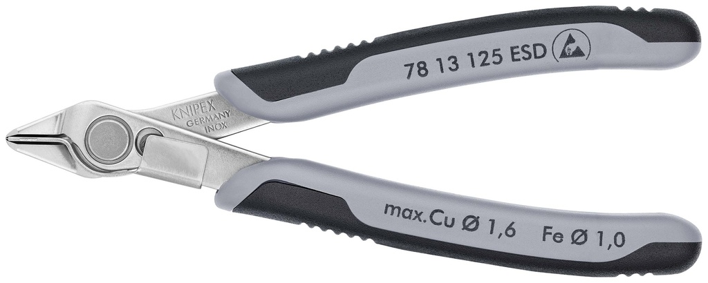 KNIPEX 78 13 125 ESD ELECTRONIC SUPER KNIPS® ESD CON MANGOS MULTICOMPONENTES 125 MM
