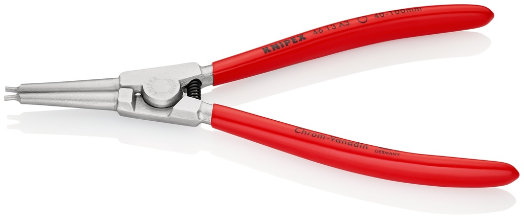 KNIPEX 46 13 A3 ALICATE PARA ARANDELAS PARA ARANDELAS EXTERIORES DE EJES RECUBIERTOS DE PLÁSTICO CROMADO 210 MM