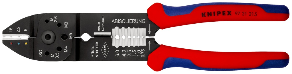 KNIPEX 97 21 215 SB ALICATE PARA CRIMPAR TERMINALES CON MANGOS MULTICOMPONENTES NEGRO, LACADO 230 MM