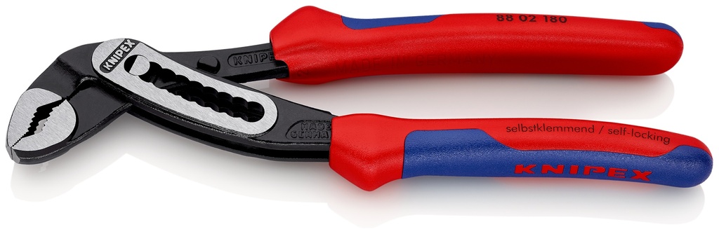 KNIPEX 88 02 180 ALLIGATOR® TENAZA DE AGARRE CON MANGOS MULTICOMPONENTES NEGRO ATRAMENTADO 180 MM