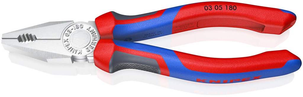 KNIPEX 03 05 180 ALICATE UNIVERSAL CON MANGOS CONFORT CROMADO 180 MM