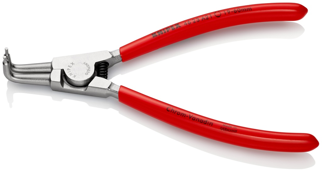 KNIPEX 46 23 A21 ALICATE PARA ARANDELAS PARA ARANDELAS EXTERIORES DE EJES RECUBIERTOS DE PLÁSTICO CROMADO 170 MM