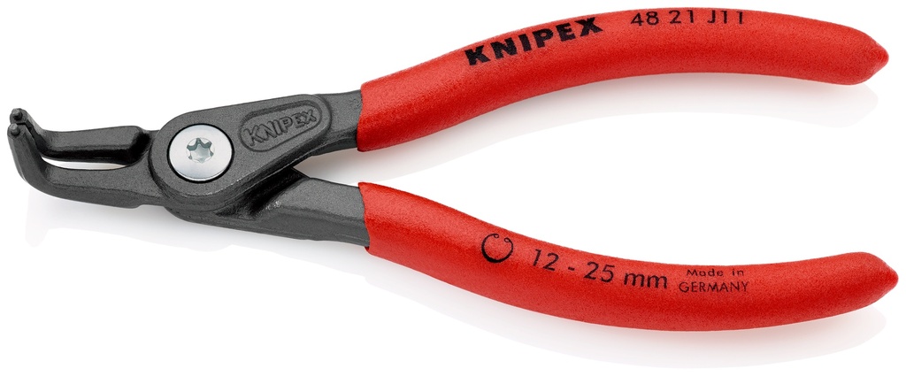 KNIPEX 48 21 J11 SB ALICATE DE PRECISIÓN PARA ARANDELAS PARA ARANDELAS INTERIORES EN TALADROS MANGOS PLASTICOS POR INMERSIÓN ANTIDESLIZANTES GRIS ATRAMENTADO 130 MM