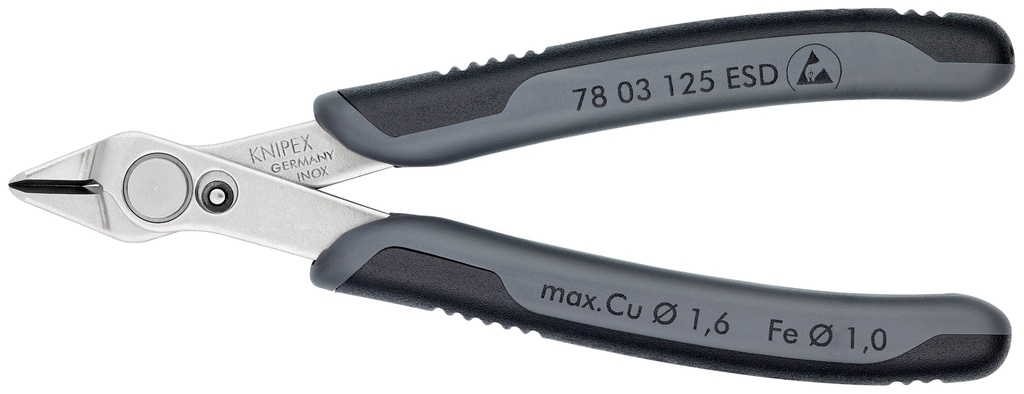 KNIPEX 78 03 125 ESD ELECTRONIC SUPER KNIPS® ESD CON MANGOS MULTICOMPONENTES 125 MM