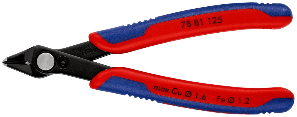 KNIPEX 78 81 125 ELECTRONIC SUPER KNIPS® CON MANGOS MULTICOMPONENTES BARNIZADOS 125 MM