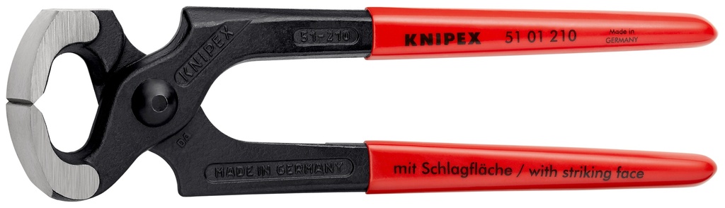 KNIPEX 51 01 210 SB TENAZA PARA CARPINTERO RECUBIERTOS DE PLÁSTICO NEGRO ATRAMENTADO 210 MM