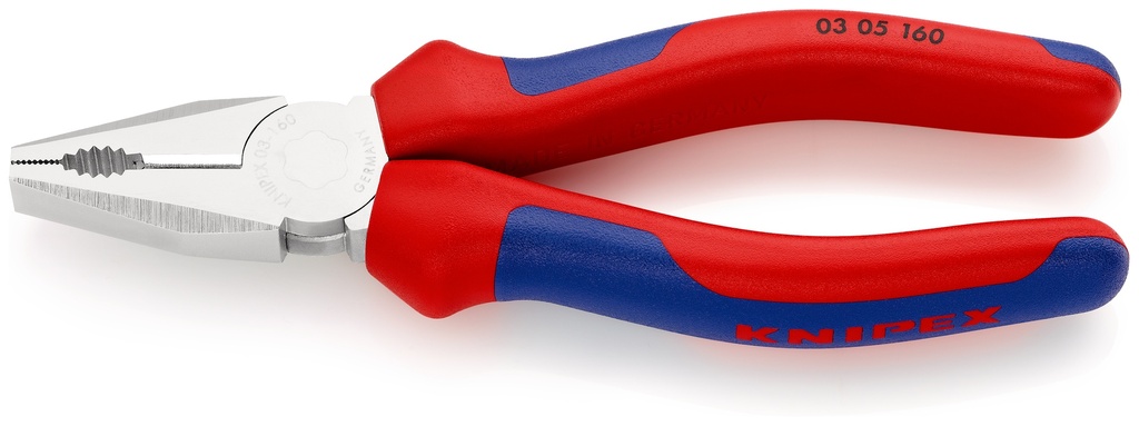 KNIPEX 03 05 160 ALICATE UNIVERSAL CON MANGOS MULTICOMPONENTES CROMADO 160 MM