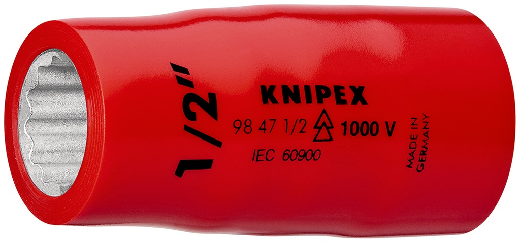 KNIPEX 98 47 11/16" VASO (DOBLE HEXÁGONO) CON CUADRADILLO 1/2" 55 MM