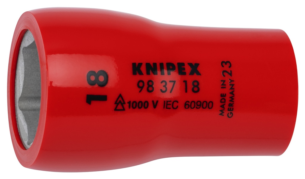 KNIPEX 98 37 18 VASO HEXAGONAL PARA TORNILLOS DE CABEZA HEXAGONAL CON CUADRADILLO 3/8" 49 MM