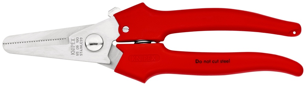 KNIPEX 95 05 190 TIJERAS UNIVERSALES CON REVESTIMIENTO DE PLÁSTICO 190 MM