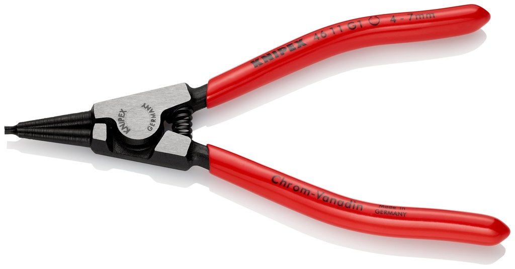 KNIPEX 46 11 G1 ALICATE PARA ARANDELAS PARA ARANDELAS DE SUJECIÓN EN EJES RECUBIERTOS DE PLÁSTICO NEGRO ATRAMENTADO 140 MM