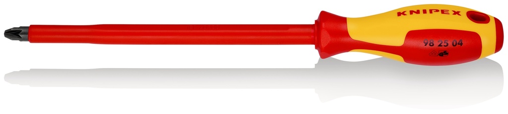 KNIPEX 98 25 04 DESTORNILLADOR PARA TORNILLOS CRUCIFORMES POZIDRIV® MANGO AISLANTE EN DOS COMPONENTES, SEGÚN NORMA VDE BARNIZADOS 320 MM