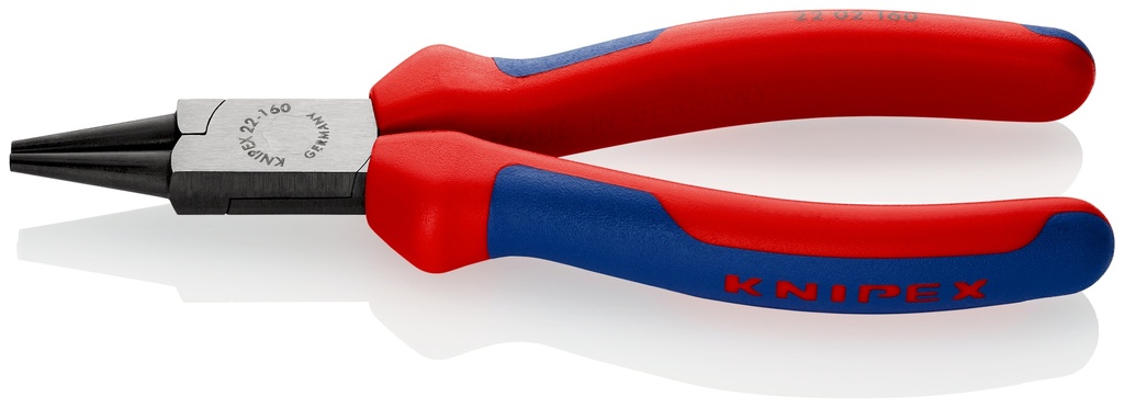 KNIPEX 22 02 160 ALICATE DE BOCA REDONDA CON MANGOS MULTICOMPONENTES NEGRO ATRAMENTADO 160 MM