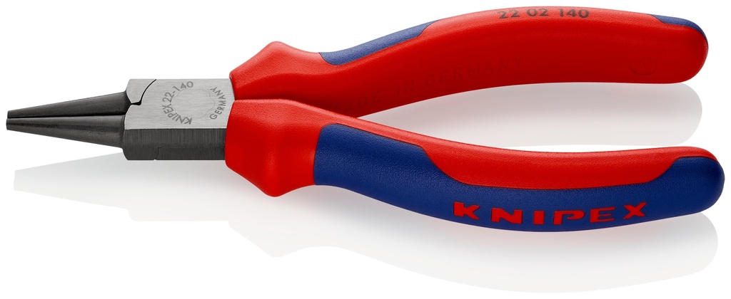 KNIPEX 22 02 140 ALICATE DE BOCA REDONDA CON MANGOS MULTICOMPONENTES NEGRO ATRAMENTADO 140 MM