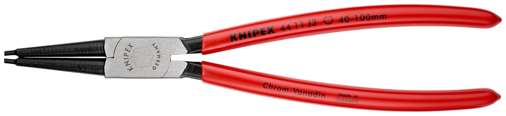 KNIPEX 44 11 J3 ALICATE PARA ARANDELAS PARA ARANDELAS INTERIORES EN TALADROS RECUBIERTOS DE PLÁSTICO NEGRO ATRAMENTADO 225 MM