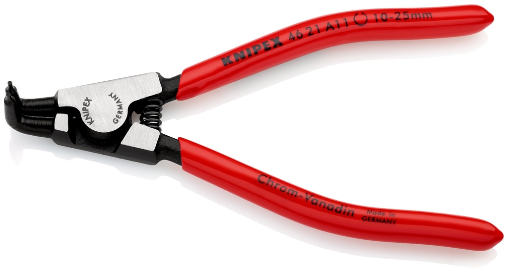 KNIPEX 46 21 A11 ALICATE PARA ARANDELAS PARA ARANDELAS EXTERIORES DE EJES RECUBIERTOS DE PLÁSTICO NEGRO ATRAMENTADO 125 MM