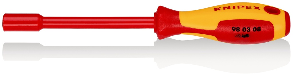 KNIPEX 98 03 08 LLAVE DE VASO CON MANGO DESTORNILLADOR AISLADOS CON FUNDAS MULTICOMPONENTES, SEGÚN NORMA VDE BARNIZADOS 237 MM