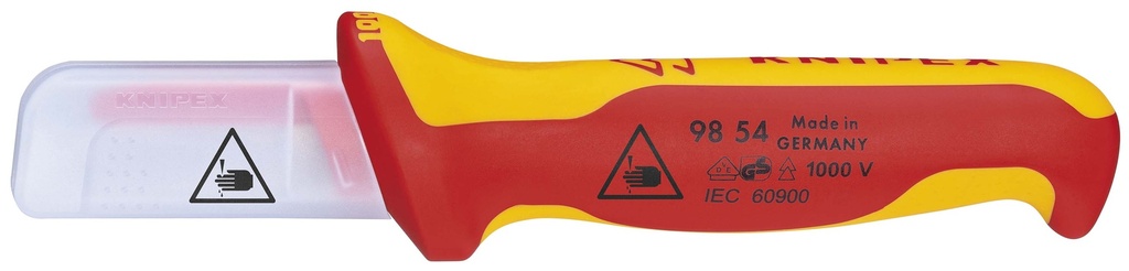 KNIPEX 98 54 SB CUCHILLO PARA CABLE MANGO AISLANTE EN DOS COMPONENTES, SEGÚN NORMA VDE 190 MM