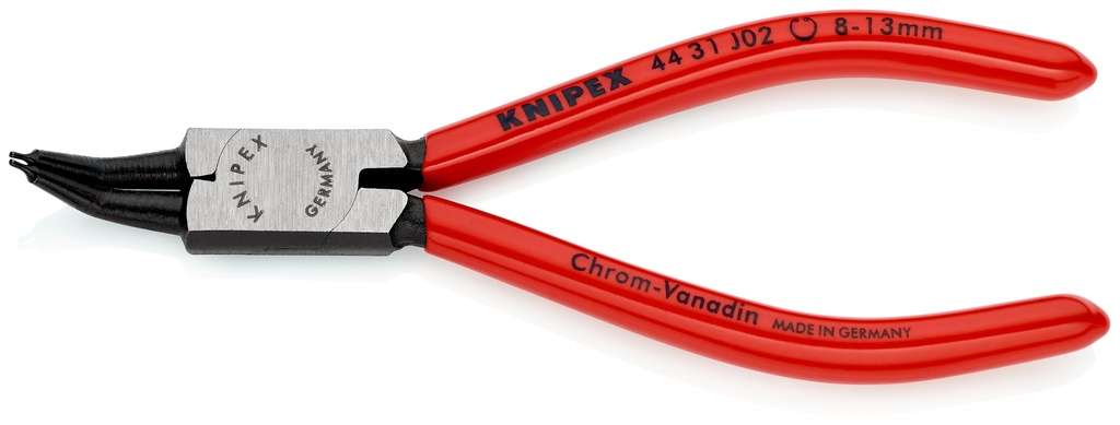 KNIPEX 44 31 J02 ALICATE PARA ARANDELAS PARA ARANDELAS INTERIORES EN TALADROS EN ÁNGULO DE 45° RECUBIERTOS DE PLÁSTICO NEGRO ATRAMENTADO 140 MM