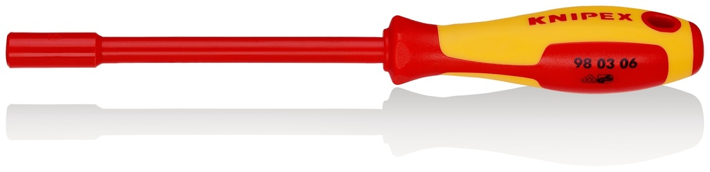 KNIPEX 98 03 06 LLAVE DE VASO CON MANGO DESTORNILLADOR AISLADOS CON FUNDAS MULTICOMPONENTES, SEGÚN NORMA VDE BARNIZADOS 232 MM
