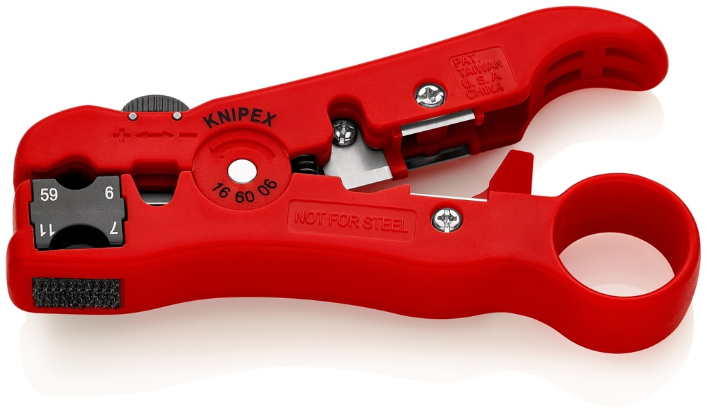 KNIPEX 16 60 06 SB PELACABLES PARA CABLES COAXIALES Y CABLES DE DATOS  125 MM