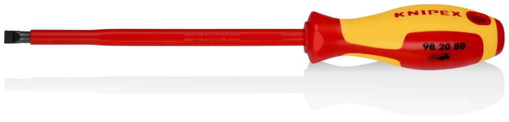 KNIPEX 98 20 80 DESTORNILLADORES PARA TORNILLOS PLANOS MANGO AISLANTE EN DOS COMPONENTES, SEGÚN NORMA VDE BARNIZADOS 295 MM