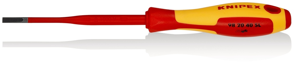 KNIPEX 98 20 40 SL DESTORNILLADOR (SLIM) PARA TORNILLOS PLANOS MANGO AISLANTE EN DOS COMPONENTES, SEGÚN NORMA VDE BARNIZADOS 202 MM