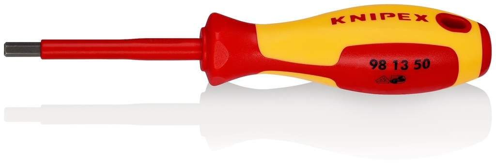 KNIPEX 98 13 50 DESTORNILLADOR PARA TORNILLOS DE HEXÁGONO INTERIOR AISLADOS CON FUNDAS MULTICOMPONENTES, SEGÚN NORMA VDE BARNIZADOS 187 MM
