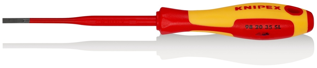 KNIPEX 98 20 35 SL DESTORNILLADOR (SLIM) PARA TORNILLOS PLANOS MANGO AISLANTE EN DOS COMPONENTES, SEGÚN NORMA VDE BARNIZADOS 202 MM