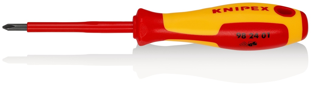 KNIPEX 98 24 01 DESTORNILLADOR PARA TORNILLOS CRUCIFORMES PHILLIPS® MANGO AISLANTE EN DOS COMPONENTES, SEGÚN NORMA VDE BARNIZADOS 187 MM