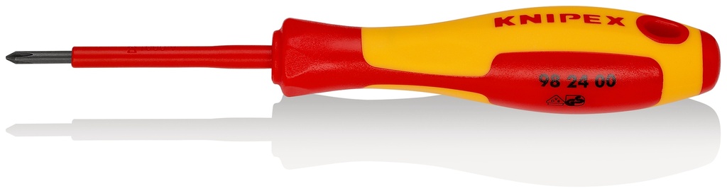 KNIPEX 98 24 00 DESTORNILLADOR PARA TORNILLOS CRUCIFORMES PHILLIPS® MANGO AISLANTE EN DOS COMPONENTES, SEGÚN NORMA VDE BARNIZADOS 162 MM